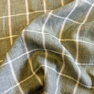 Greenleaf Plaid Linen Fabric