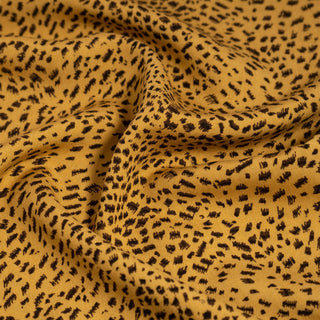 Small Leopard Mustard Print 100% Viscose Fabric