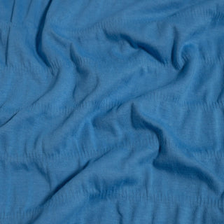 Cornflower Blue Shirred Cotton Mix Fabric