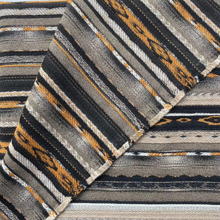 Woodstock Ikat Stripe Jacquard Weave Cotton Mix Fabric