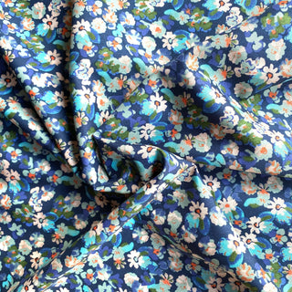 Daisy Blues Cotton Lawn Fabric