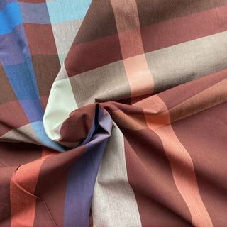 Maroon Plaid Cotton Check Fabric