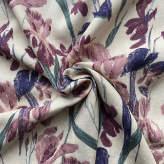 Vintage Iris Linen and Viscose Mix Fabric
