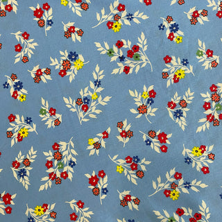 Porcelain Pop Blue Viscose Fabric