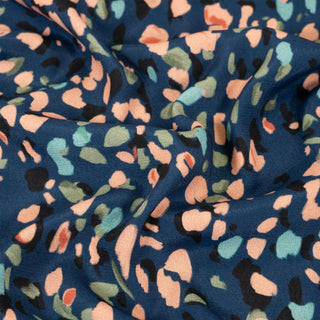 Polished Pebbles Marine Morracain Crepe Fabric