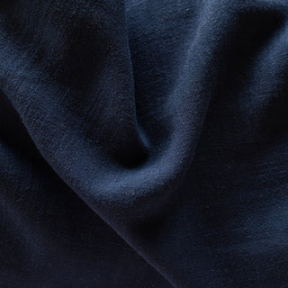 Navy Linen and Viscose Fabric