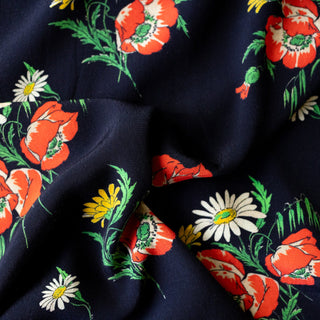 Fabric Godmother Poppy Floral Viscose Crepe