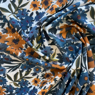 Golden Blues Lady McElroy Cotton Lawn Fabric